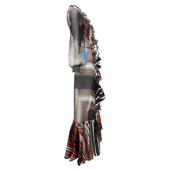 Givenchy Riccardo Tisci bandana sheer ruffle gown dress